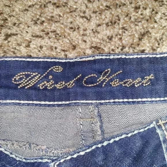 Wired Heart Jeans Womens 30 Stretch Medium Wash Low Rise Bootcut - Picture 8 of 9